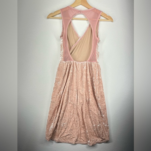 Weissman Velvet Wrap Dress Lyrical Dance Leotard with open back light pink NEW - Picture 6 of 11